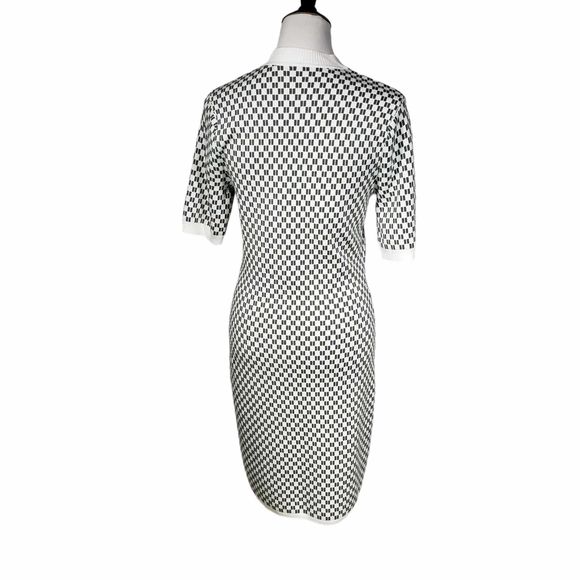 Abercrombie & Fitch size *Medium* Green & White Mockneck Mini Sweater Dress - Picture 5 of 8